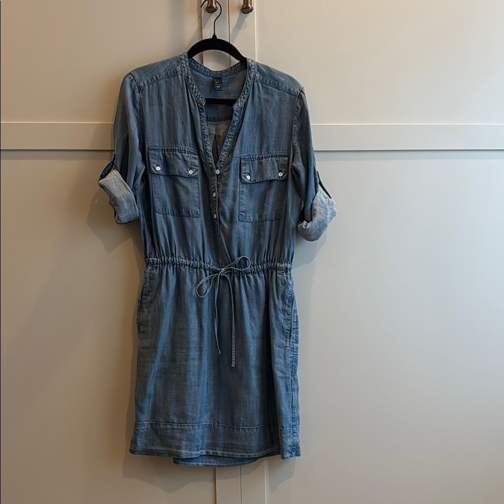 Chambray Blue Shirt Dress